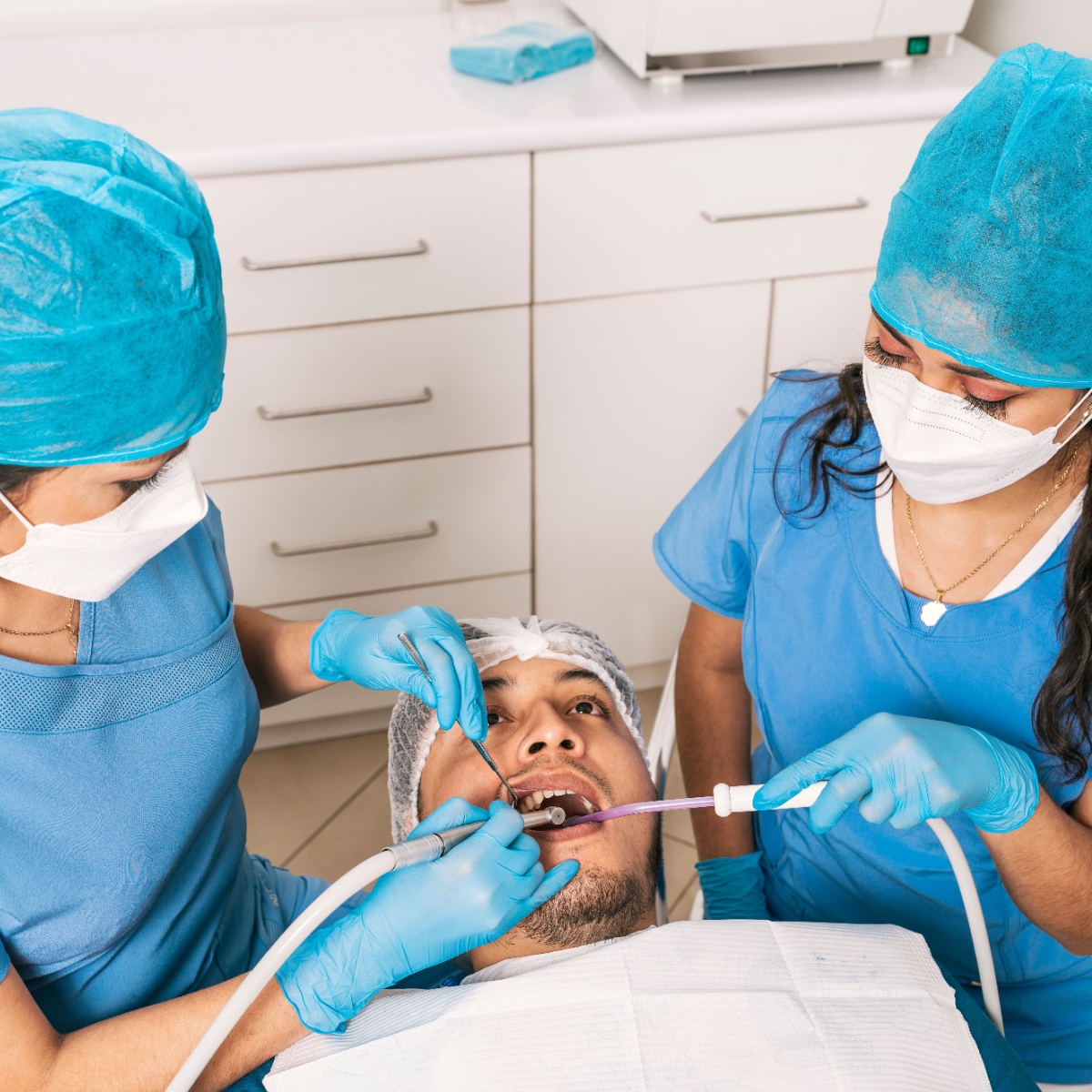 A man getting treated with ozone therapy